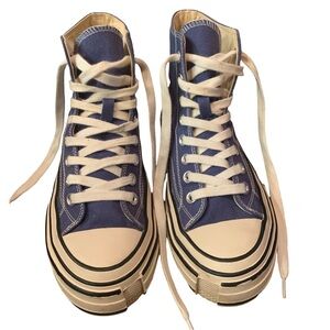 Jeffrey Campbell Anthropologie Sz W8 Endorphin Blue White Sneaker Shoes High Top